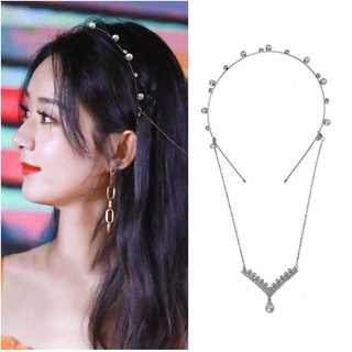 Cài tóc phối dây chuyền hạt châu siêu tiên Triệu Lệ Dĩnh
