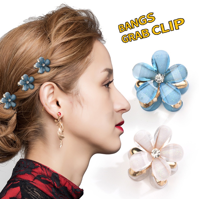 Kẹp Tóc Hình Bông Hoa Đính Đá Pha Lê Màu Sắc Phong Cách Hàn Quốc Dành Cho Nữ