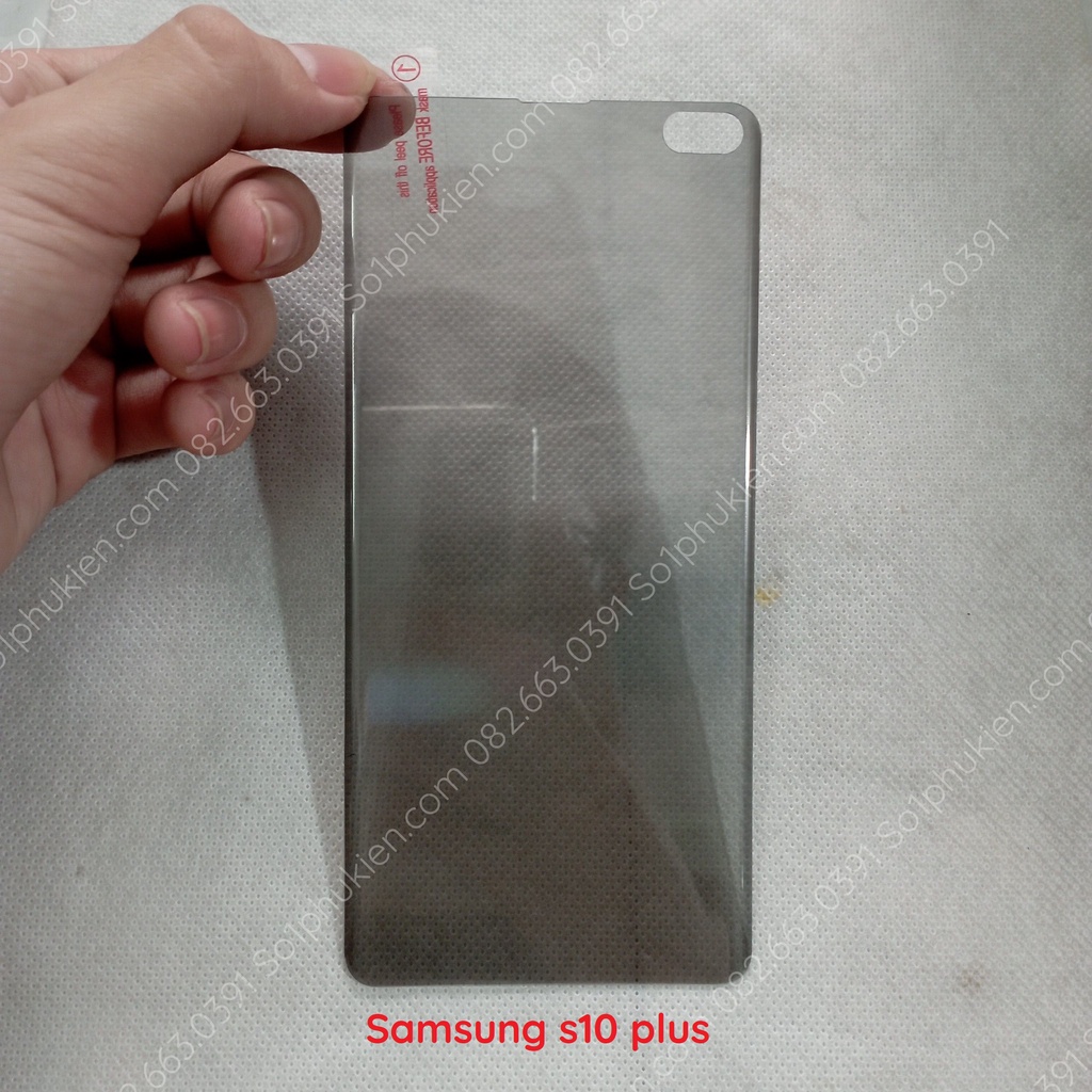 Kính cường lực chống nhìn trộm Samsung Note 10+ (Plus)/ S10+ (plus) loại keo viền và loại UV full bo cong, full phụ kiện