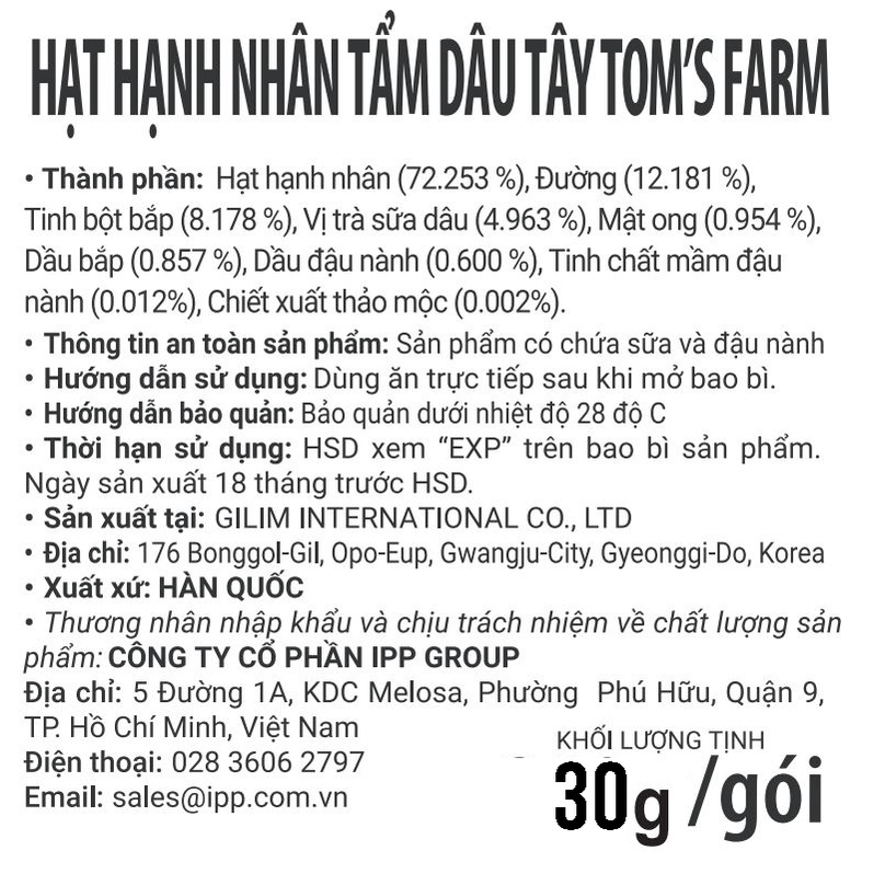 Hạnh Nhân HBAF Tẩm Các Vị - Gói 30g, Các Vị Tự Chọn