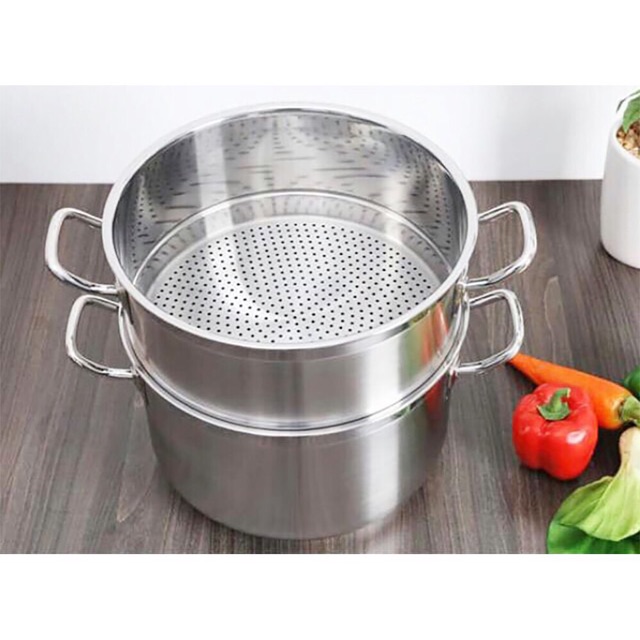 Nồi hấp Rapido RK28S không rỉ 304 (inox), nắp thủy tinh chịu nhiệt, dùng cho mọi loại bếp - Hàng chính hãng