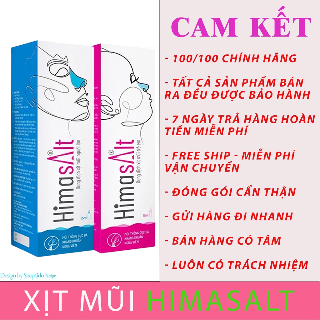 Xịt mũi muối hồng Himasalt KENTEK PHARMA cho trẻ em và người lớn 75ml NPP Shoptido