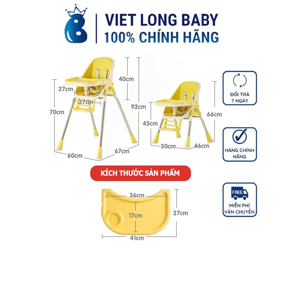 Ghế ăn dặm cho bé cao cấp Jokey V5 điều chỉnh độ cao tặng kèm đệm lót - Bảo hành 12 tháng
