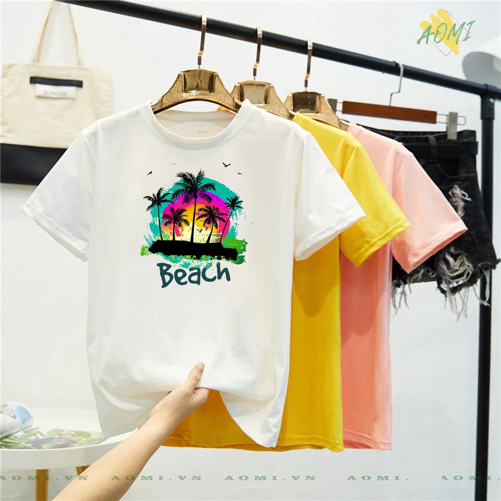 ÁO THUN HOT TREND 2021 UNISEX ĐI BIỂN TROPICAL CELIN VOGUE BEACH PHÔNG NAM NỮ GIA ĐÌNH CẶP ĐÔI CÓ SIZE TRẺ EM AOMIVN