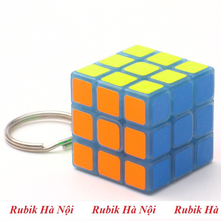Rubik 3x3. Zcube Keychain Dạ Quang Xanh