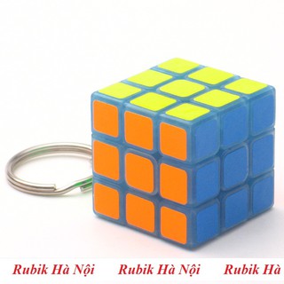 Rubik 3x3. Zcube Keychain Dạ Quang Xanh