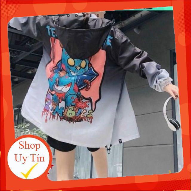 Áo Khoác Dù Chống Nắng dành cho nam nữ và cặp đôi Có 2 Màu, Unisex Form Rộng hình ZOOMBIE THE ZED Jacket Ulzzang