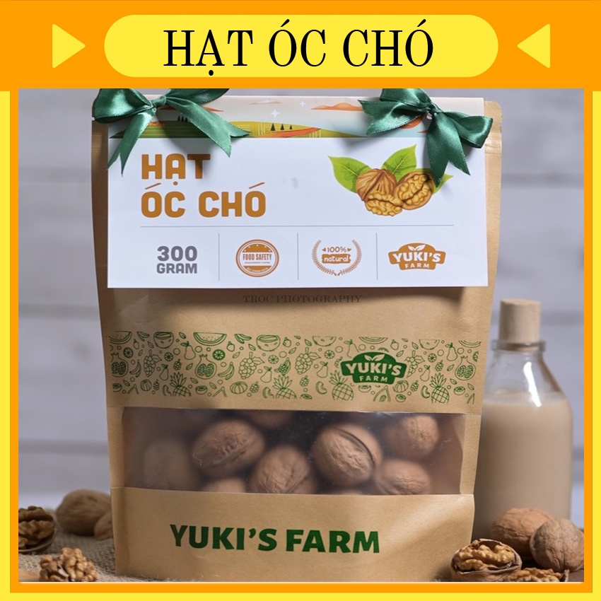 Hạt Óc Chó YUKI FARM gói 300gam - Hạt Dinh Dưỡng Sấy Khô Organic Cho Bà Bầu, Trẻ Em, Hỗ Trợ Ăn Kiêng, Giảm Cân