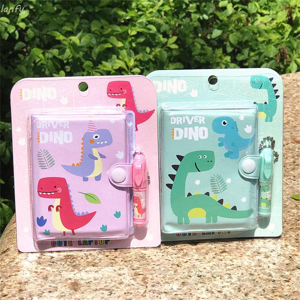 Sổ tay mini hình khủng long dễ thương để ghi chú đồ dùng học tập văn phòng phẩm có tích hợp bút viết