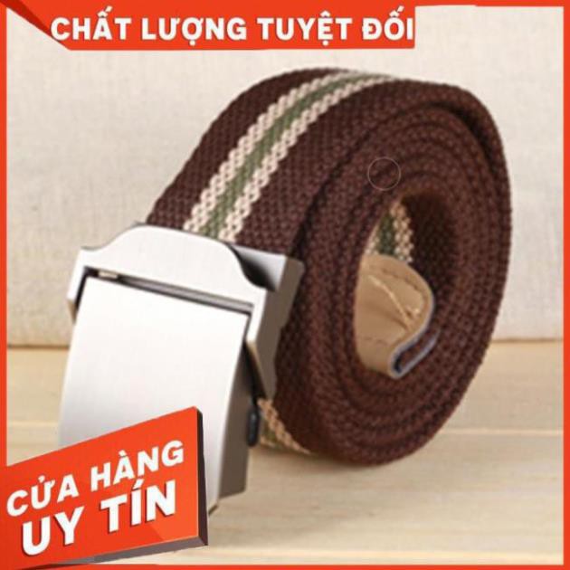 Thăt lưng vải dù mặt trơn thời trang lính