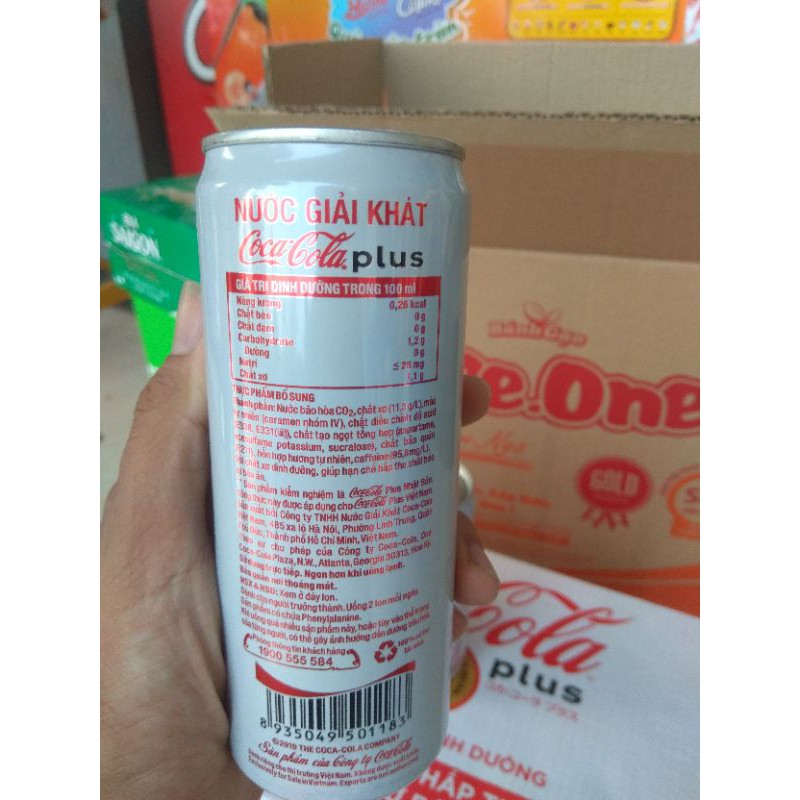 Thùng 24 lon coca-cola plus 330ml bổ sung chất xơ