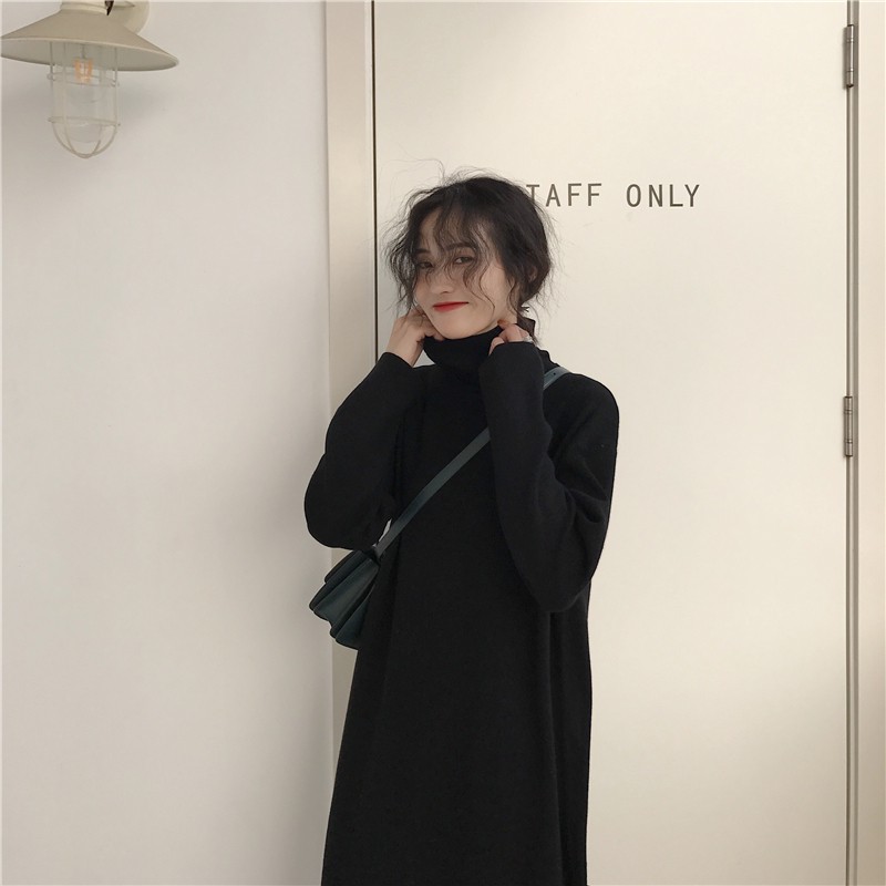 Đầm Nhung Dài Cổ Cao Thời Trang Thoải Mái Xinh Xắn Cho Nữ | BigBuy360 - bigbuy360.vn