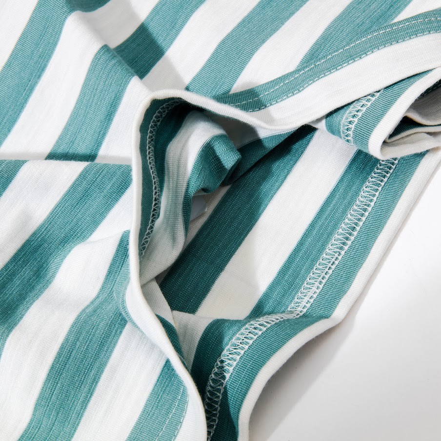 Áo Thun Stripes Tee Xanh & Xám - AT005 - Chất liệu Cotton Co Giãn 4 chiều - SC Perky Outfit