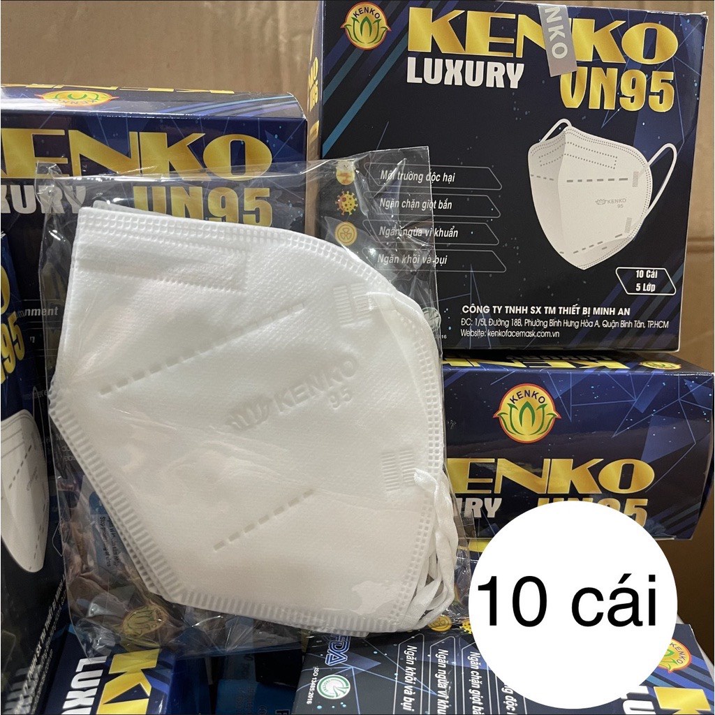 Combo 5 hộp Khẩu Trang Y Tế N95 Kenko cao cấp (5lớp) kháng khuẩn hộp 10cái