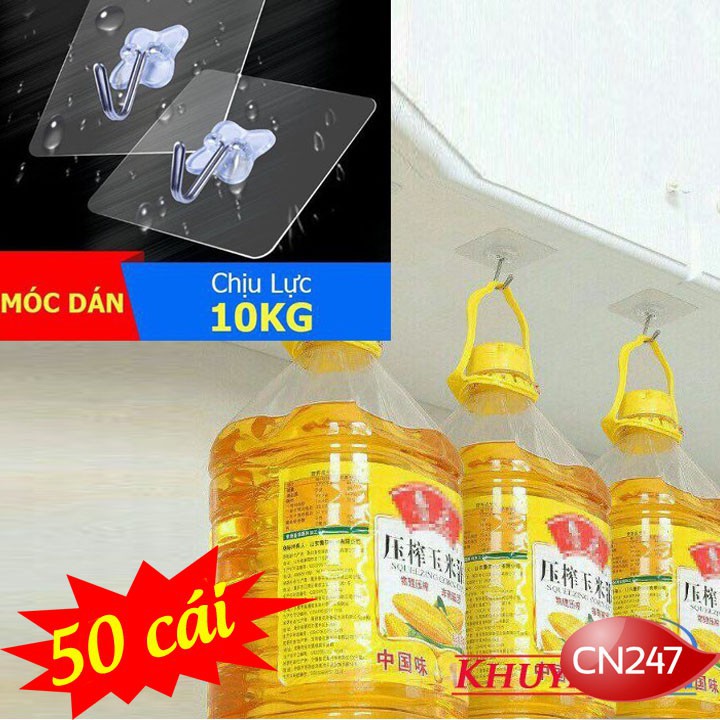 combo 50 móc trong suốt dính tường sieu chắc