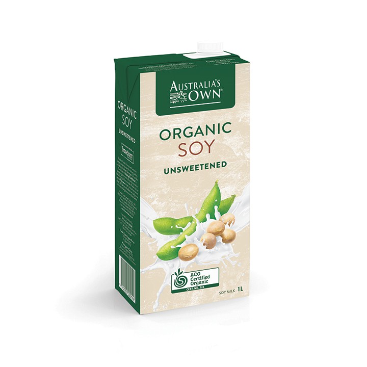 [Mã LT50 giảm 50k đơn 250k] Thùng 8 hộp sữa đậu nành không ngọt Organic Australia's Own hộp 1L