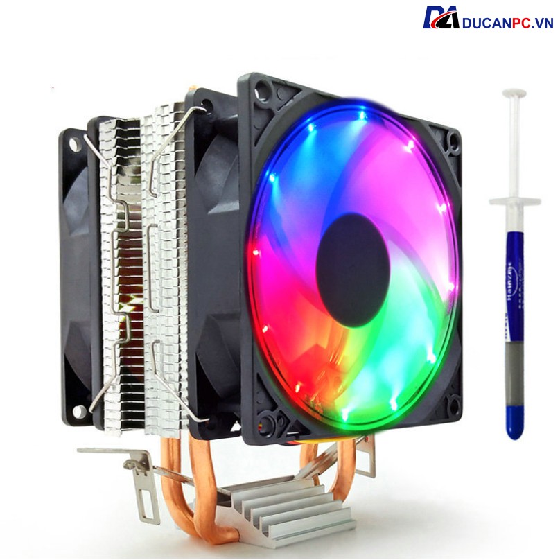 Tản Nhiệt Khí, Fan CPU Snowman M200 Led RGB Dual Fan - Hỗ Trợ All CPU