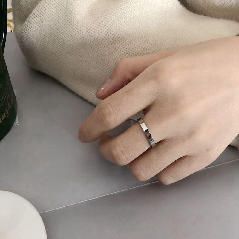 Nhẫn thép titan thiết kế đơn giản thời trang hip hop Hàn Quốc cao cấp cho tình nhân