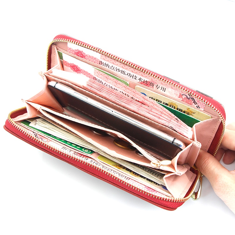 Ví Dài Đựng Thẻ / Tiền Xu Có Khóa Kéo Thời Trang Dành Cho Nữ