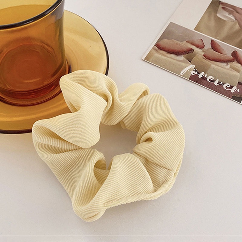 Dây buộc tóc vải bản lớn màu sắc ngọt ngào phong cách Hàn Quốc