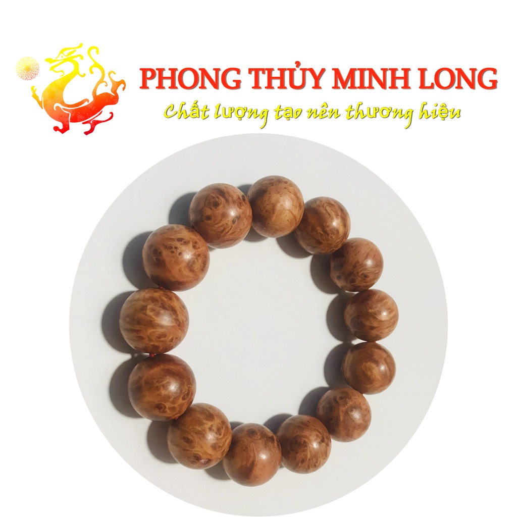Vòng tay gỗ nu Huyết Long size 18 ly Hạt Tròn Cao Cấp