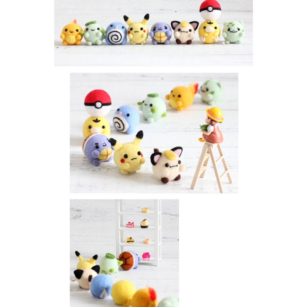 Len Chọc Handmade, Bộ Kit Len Chọc Combo 9 Bé Pokemon