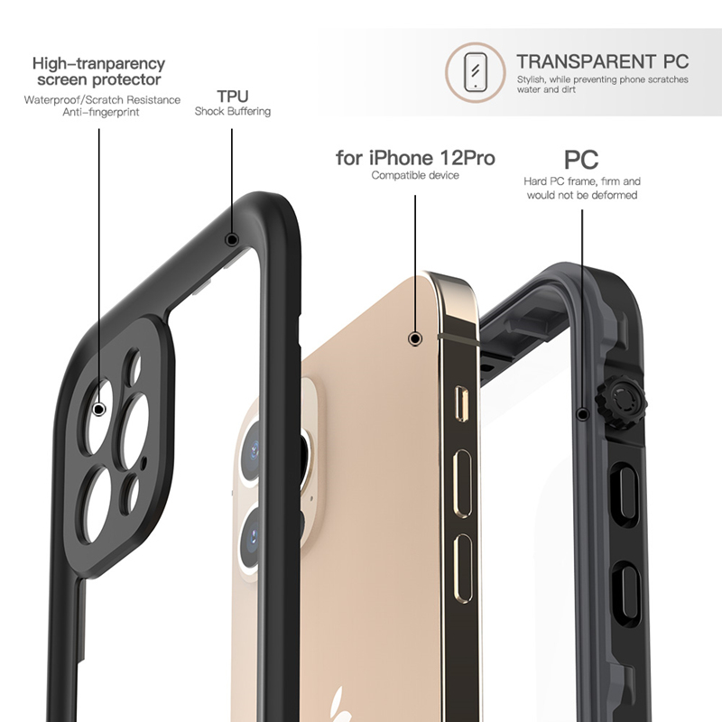 Ốp Điện Thoại Chống Thấm Nước ip68 iphone 12 pro max 12mini 12pro i12 2020 6.7 6.1
