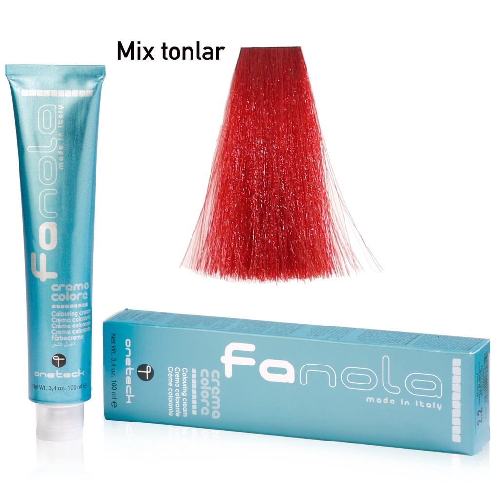 Màu nhuộm Fanola Mix Tone Red 100ml + Oxy 120ml + Chén cọ nhuộm