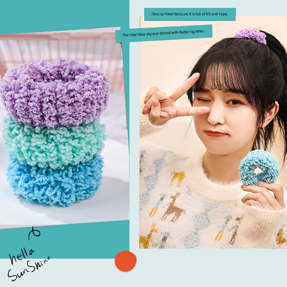 Dây buộc tóc co giãn màu dạ quang thời trang MIHAN1 cho nữ