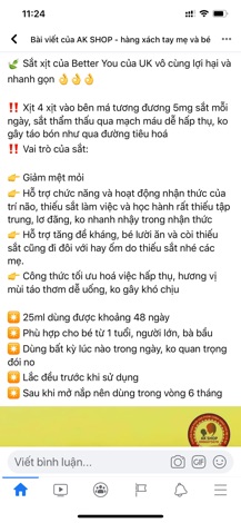 Sắt xịt better you Iron spray hàng chính hãng UK