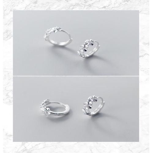 Bông tai bạc nữ AROCH Jewelry hoa hồng trắng sang trọng, tinh tế G6744