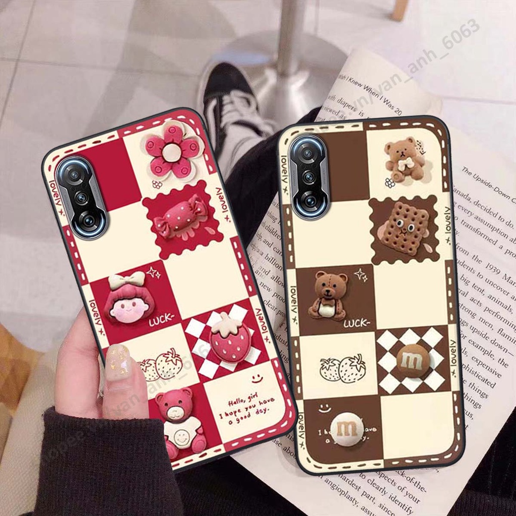 Ốp lưng Xiaomi Redmi K40 / Redmi K40 Pro hình gấu, kẹo dễ thương cute