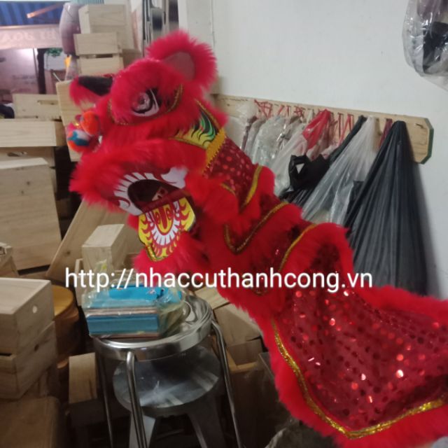 Lân mini cầm tay, đầu lân trang trí phong thủy (xỏ tay)