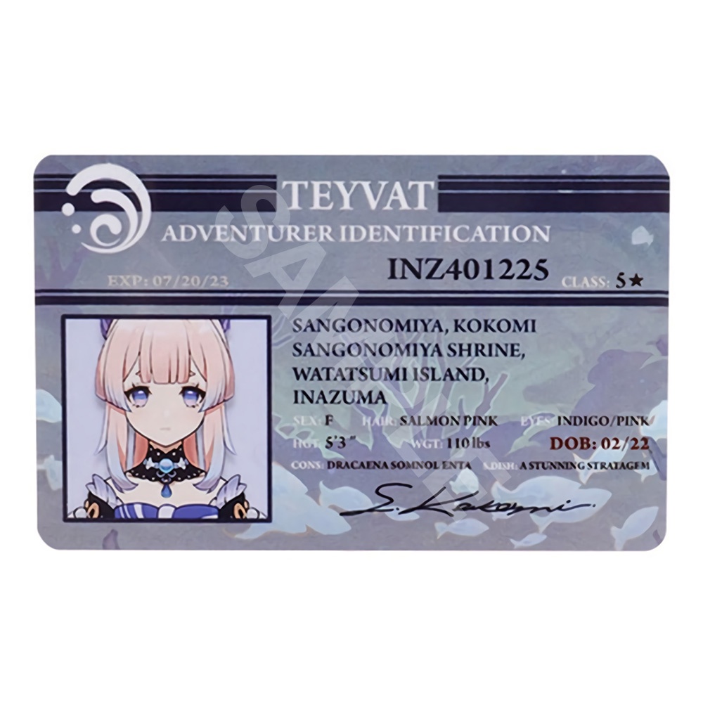 (1 tấm) Ảnh thẻ in hình game GENSHIN IMPACT ver ID card bo góc viền 5*8cm anime chibi xinh xắn sưu tầm