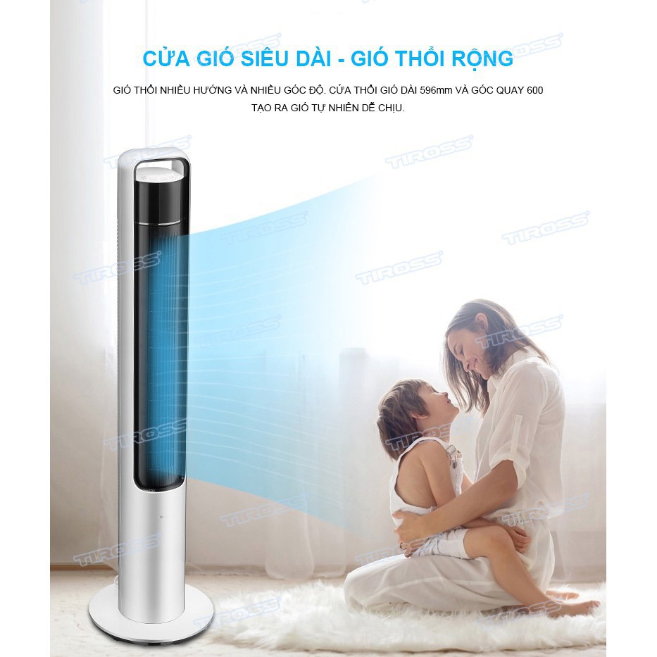 [Hỏa tốc 1 giờ] Quạt Tháp Tiross TS9181 | TS9182 có khiển 45W, hàng chính hãng, BH 12 tháng