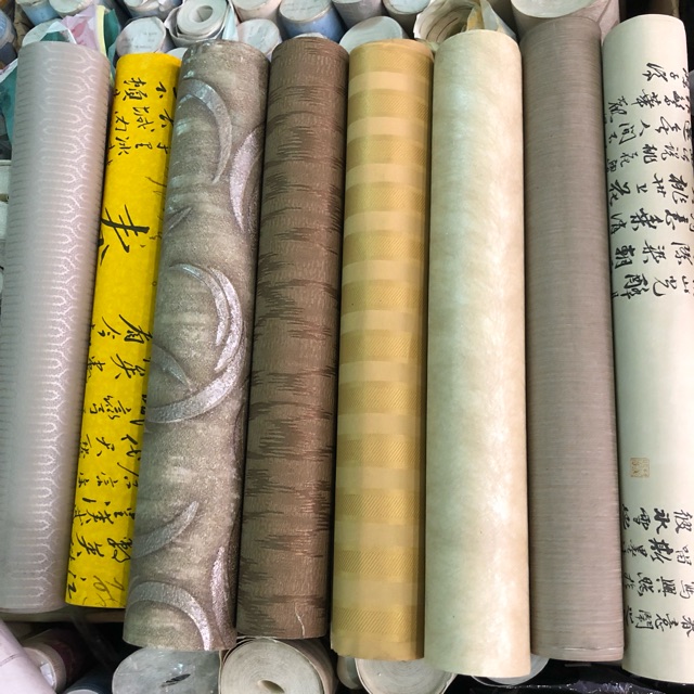 Thanh lý lỗ vốn giá sốc giấy dán tường thô lụa 1 cuộn khổ 53cm*10 mét dán bằng keo sữa