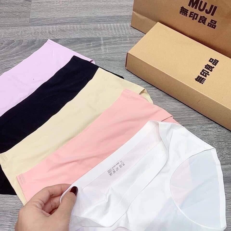 [ Mã FAMAYWA2 giảm 10K đơn 50K] Sét 5 quần lót nữ Muji lụa Nhật chất su đúc - QUẦN MUJI ĐÚC