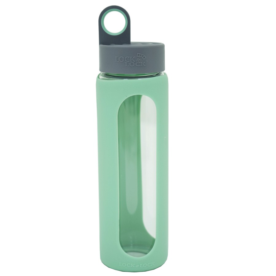 Bình thủy tinh đựng nước có bọc silicone 510ml Lock&amp;Lock - màu đỏ LLG933