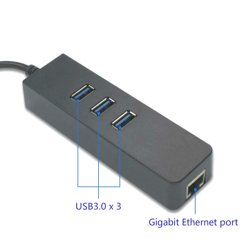 Bộ điều hợp mạng LAN có dây USB 3.0 3 cổng chuyển đổi Gigabit Ethernet 10Gbps USB sang RJ45