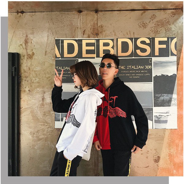 ÁO HOODIE NỈ NAM NỮ PHỐI CÁNH TIÊN | BigBuy360 - bigbuy360.vn