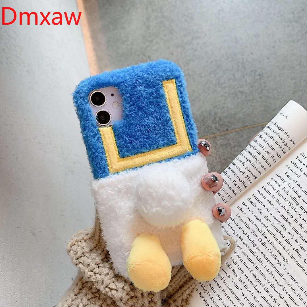 Cute Plush Case Realme C21 C20 V15 V13 V11 8 Pro 4G Q3 Pro GT Neo 5G Find X3 Pro Warm Case Donald Duck Carton Case