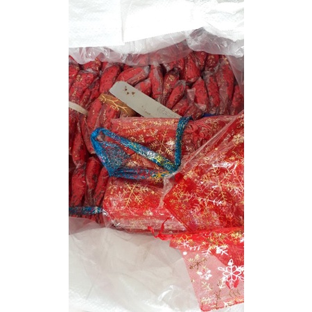 100 túi đỏ 9x12cm đựng vòng, hạt đá