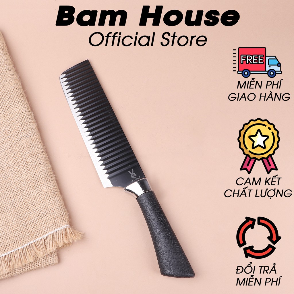Dao bếp Nhật Bản Bam House loại 1 lưỡi thép siêu bén và cán cao su cao cấp mũi ngang DGS01 – Gia dụng bếp