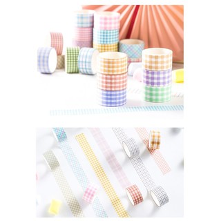 Set 4 cuộn WASHI TAPE CARO MÀU CƠ BẢN trang trí, màu cơ bản xinh xắn, tiện lợi <3 <3