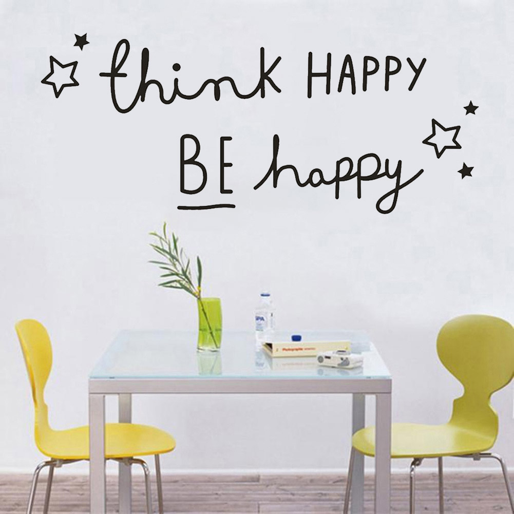 Miếng Dán Tường / Cửa Sổ In Chữ Happy Be Happy