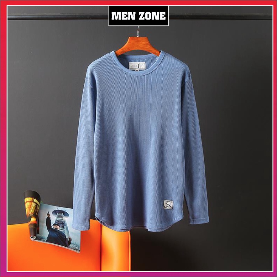 Áo Thun Nam Tay Dài, Áo Phông Nam Trơn Cổ Tròn Dài Tay Cotton Tổ Ong [DTO]