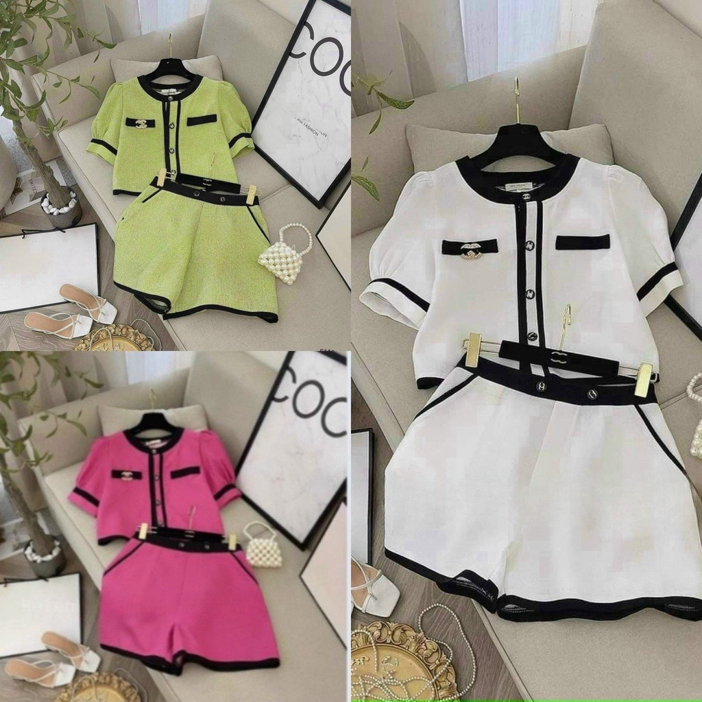 Sét bộ đùi nữ đi chơi chạy viền dễ thương sang chảnh