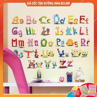 Tranh dán tường, giấy decal dán tường cho bé về bảng chữ cái trang trí lớp học, phòng bé 6220