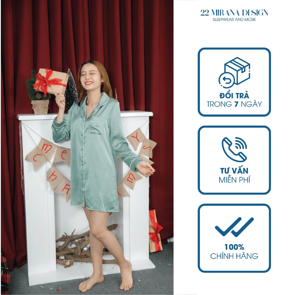 Váy ngủ 48-70kg Cao Cấp Kiểu Dáng Đẹp Vải Lụa Nhật Lạnh - Hydrae Pyjama