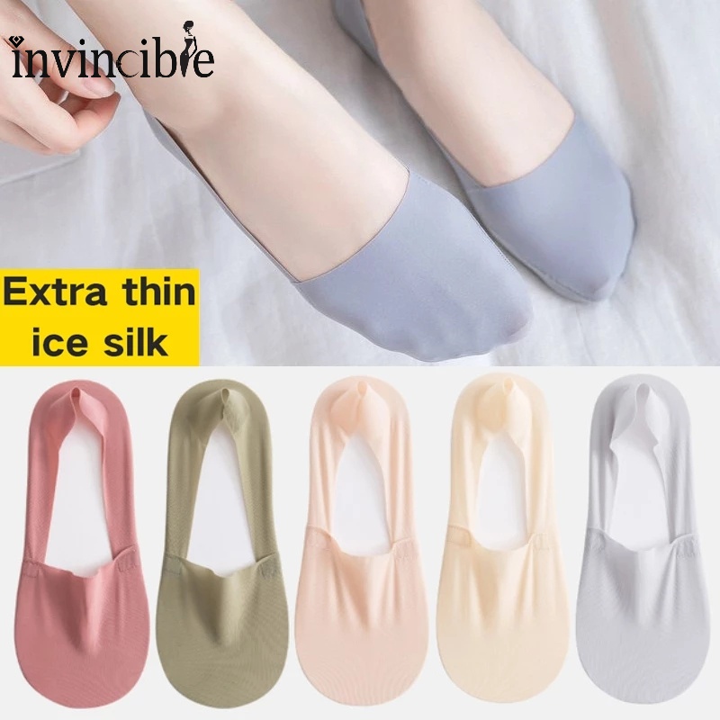 Vớ Thuyền Bằng Lụa Lạnh Siêu Mỏng Thoáng Khí Thoải Mái Dành Cho Nữ